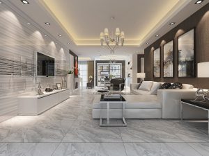Ảnh minh họa phòng khách lát gạch